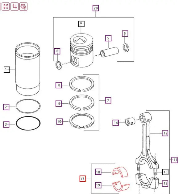 Mahindra Tractor Connecting Rod Bearing 006012256B1 Mahindra