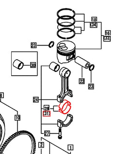 Mahindra Tractor Connecting Rod Bearing 119515-23611 Mahindra Direct Parts