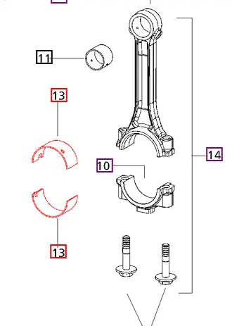 Mahindra Tractor Connecting Rod Bearing Set 006000278F1 Mahindra Direct Parts