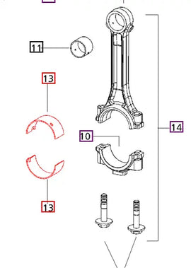 Mahindra Tractor Connecting Rod Bearing Set 006000278F1 Mahindra Direct Parts