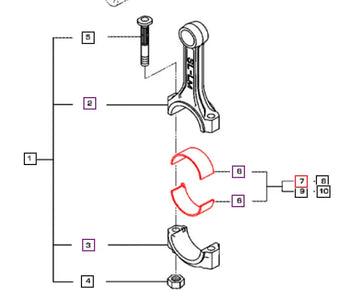 Mahindra Tractor Connecting Rod Bearing Set 006053490N01 Mahindra Direct Parts