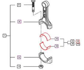 Mahindra Tractor Connecting Rod Bearing Set 006053492N01 Mahindra Direct Parts