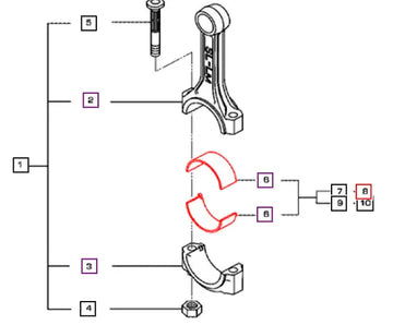 Mahindra Tractor Connecting Rod Bearing Set 006053492N01 Mahindra Direct Parts