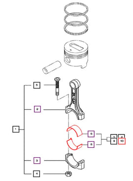 Mahindra Tractor Connecting Rod Bearing Set 006053494N01 Mahindra Direct Parts
