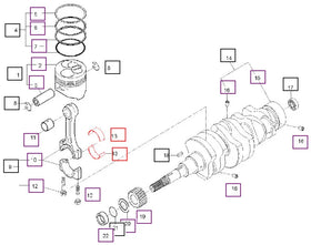 Mahindra Tractor Connecting Rod Bearings Standard E576022311 Mahindra