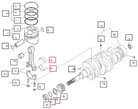 Mahindra Tractor Connecting Rod Bearings Standard E576022311 Mahindra