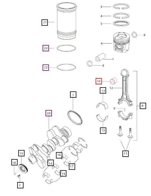 Mahindra Tractor Connecting Rod Bushing 006006803F1 Mahindra