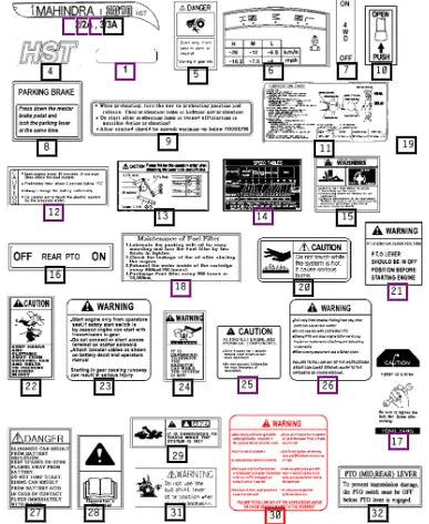 Mahindra Tractor Control Label 12609040701 Mahindra Direct Parts