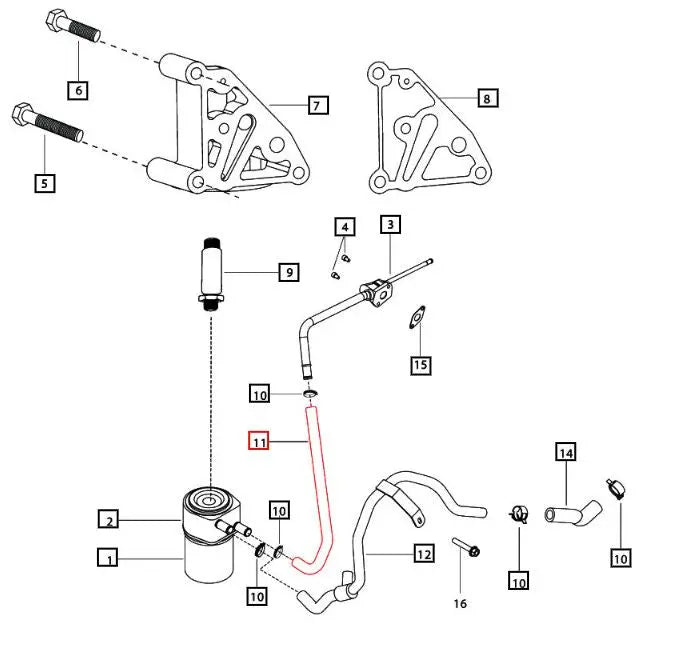 Mahindra Tractor Coolant Hose Crankcase To Oil Cooler Mahindra