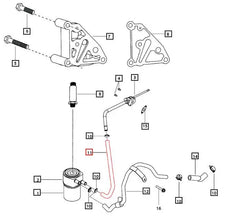 Mahindra Tractor Coolant Hose Crankcase To Oil Cooler 006007496F2