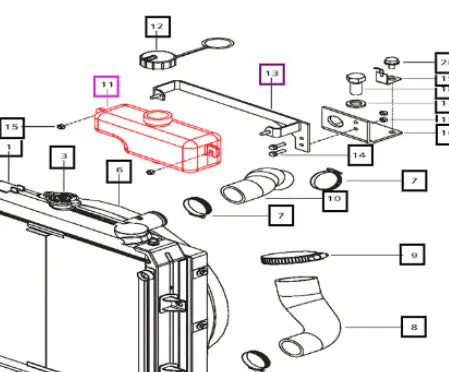 Mahindra Tractor Coolant Reservoir Tank 006013725D91 Mahindra