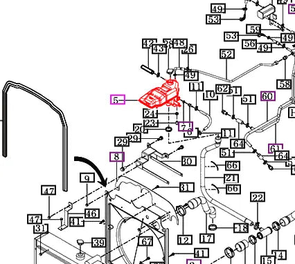 Mahindra Tractor Coolant Reservoir / Tank 18021041003 Mahindra Direct Parts