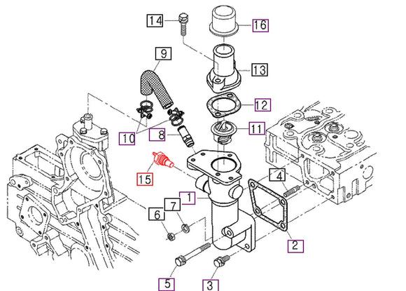 Mahindra Tractor Coolant Temperature Sensor 1530132830 Mahindra