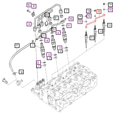 Mahindra Tractor Cord Glow Plug E5760-65562 Mahindra Direct Parts