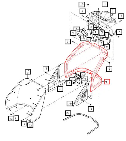 Mahindra Tractor Cover Comp , Low/Dash 11616032200 Mahindra Direct Parts