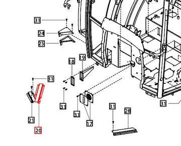 Mahindra Tractor Cover - Harness Protection RH 007638188U1 Mahindra Direct Parts