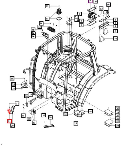 Mahindra Tractor Cover Harness Protection Rh 007638187U1 Mahindra Direct Parts