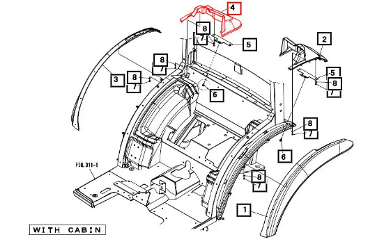Mahindra Tractor Cover Rh, Fender 19486612000 Mahindra Direct Parts