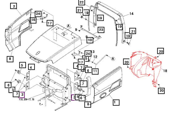 Mahindra Tractor Cover, Rear Panel 19467202001 Mahindra Direct Parts