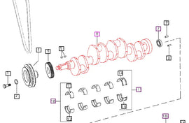 Mahindra Tractor Crankshaft 005554061R11 Mahindra Direct Parts