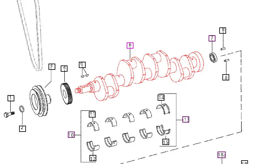 Mahindra Tractor Crankshaft 005554061R11 Mahindra Direct Parts