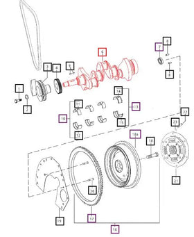 Mahindra Tractor Crankshaft 006004213B1 Mahindra Direct Parts