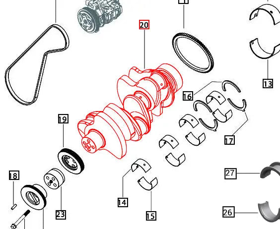 Mahindra Tractor Crankshaft 006012340F2 Mahindra Direct Parts