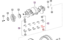 Mahindra Tractor Crankshaft Bearing Rear Bottom 000022156RD Mahindra Direct Parts
