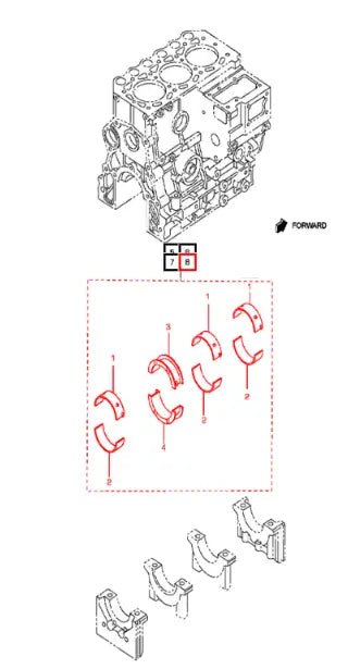Mahindra Tractor Crankshaft Bearing Set 006053458N01 Mahindra Direct Parts