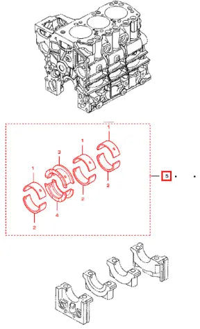 Mahindra Tractor Crankshaft Bearing Set Std 00000 00000 006054157K01 Mahindra Direct Parts