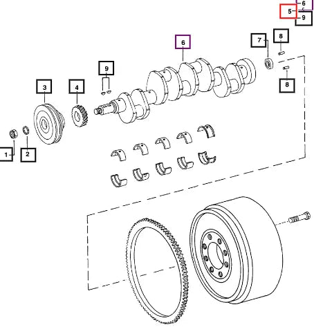 Mahindra Tractor Crankshaft Cpte. With Dowel Pin 000022121RD Mahindra Direct Parts