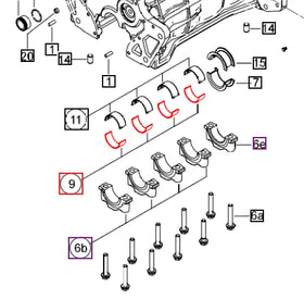 Mahindra Tractor Crankshaft Front Bearing Top 006014924V1 Mahindra Direct Parts