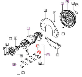 Mahindra Tractor Crankshaft Main Bearing Rear Top 005550748R1 Mahindra Direct Parts