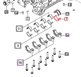 Mahindra Tractor Crankshaft Rear Bearing Bottom 006014926V1 Mahindra Direct Parts