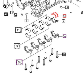 Mahindra Tractor Crankshaft Rear Bearing Top 006014925V1 Mahindra Direct Parts