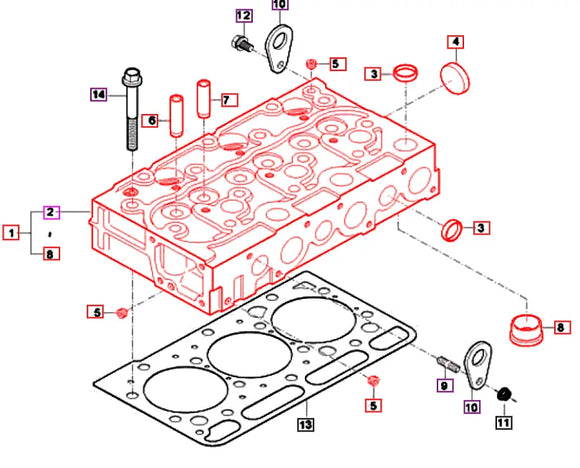 Mahindra Tractor Cylinder Head Total Assembly E5853-A0303 Mahindra Direct Parts