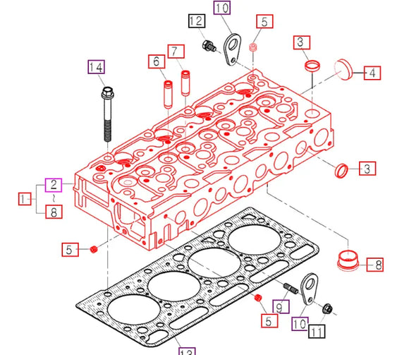Mahindra Tractor Cylinder Head Total Assembly E6513A0301 Mahindra Direct Parts
