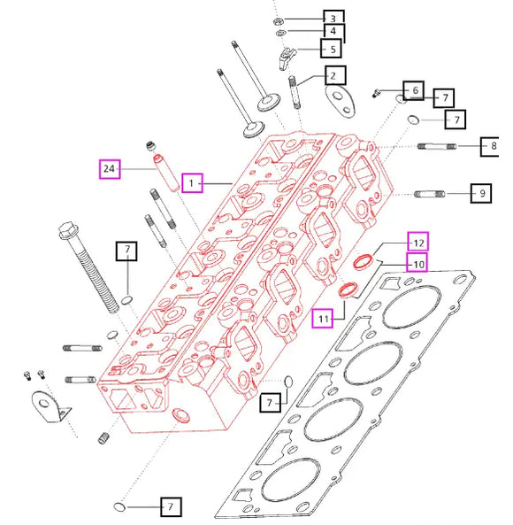 Mahindra Tractor Cylinder Head w/ Valve Guide and Seats 000020781E05 Mahindra Direct Parts