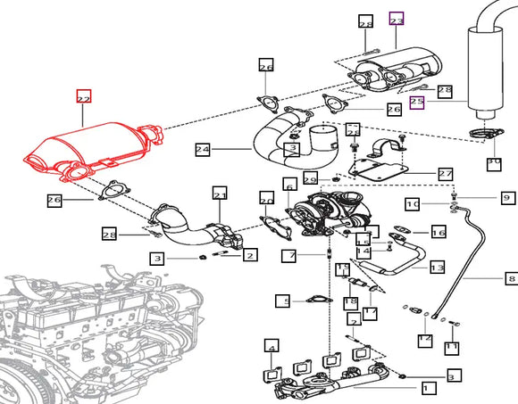 Mahindra Tractor DOC Diesel Oxidation Catalyst E006013010H1 Mahindra Direct Parts