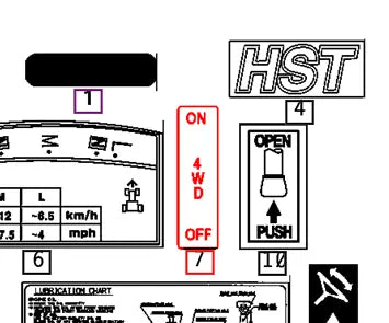 Mahindra Tractor Decal - 4WD On / Off 12009430041 Mahindra Direct Parts