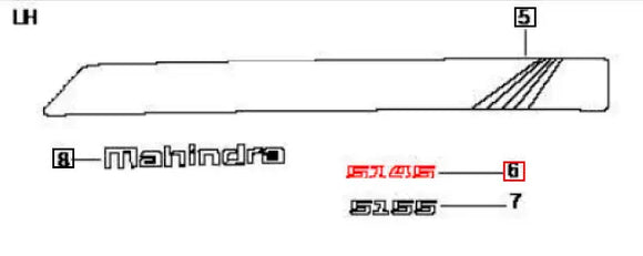 Mahindra Tractor Decal 5145 007641376V1 Mahindra Direct Parts