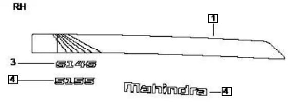 Mahindra Tractor Decal 5145 007641377V1 Mahindra Direct Parts