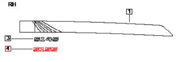 Mahindra Tractor Decal 5155 RH 007641375V1 Mahindra Direct Parts