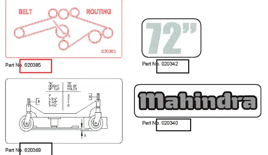Mahindra Tractor Decal - Belt Routing AME020385 Mahindra Direct Parts