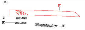 Mahindra Tractor Decal - Hood Top Panel Right Hand RH 007641381V1 Mahindra Direct Parts