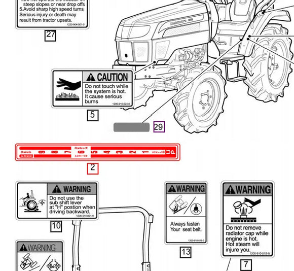 Mahindra Tractor Decal Hydraulic Control 12009040040 Mahindra Direct Parts