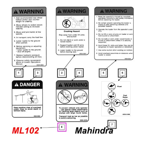 Mahindra Tractor Decal - Ml102 KMW05953113 Mahindra Direct Parts