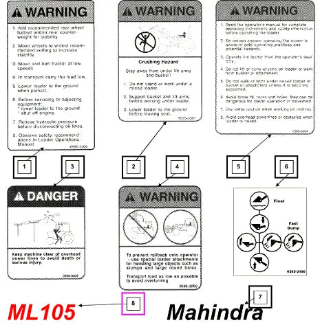 Mahindra Tractor Decal - Ml105 KMW05953110 Mahindra Direct Parts
