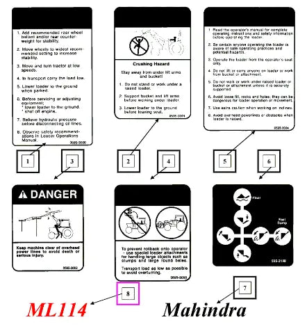 Mahindra Tractor Decal - Ml114 KMW05953055 Mahindra Direct Parts