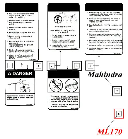 Mahindra Tractor Decal - Ml170 KMW05953071 Mahindra Direct Parts